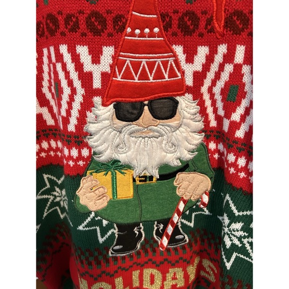 Christmas Ugly Sweater, Gnome Xmas, Pullover Women's Size Medium - Picture 4 of 5